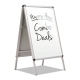 Quartet® Improv A-frame Sign With Total Erase Surface, Aluminum, 28 1-2w X 42h, Silver freeshipping - TVN Wholesale