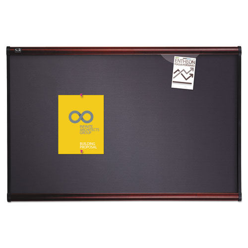 Quartet® Prestige Bulletin Board, Diamond Mesh Fabric, 48 X 36, Gray-mahogany Frame freeshipping - TVN Wholesale