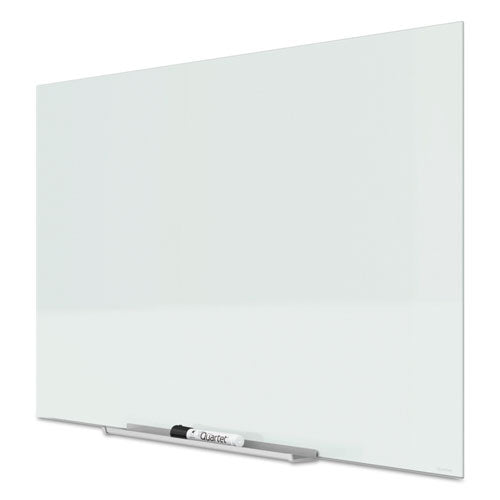 Quartet® Invisamount Magnetic Glass Marker Board, Frameless, 74" X 42", White Surface freeshipping - TVN Wholesale