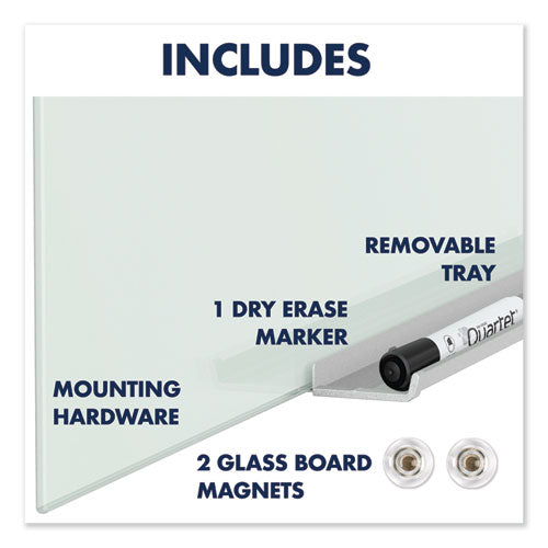 Quartet® Invisamount Magnetic Glass Marker Board, Frameless, 74" X 42", White Surface freeshipping - TVN Wholesale