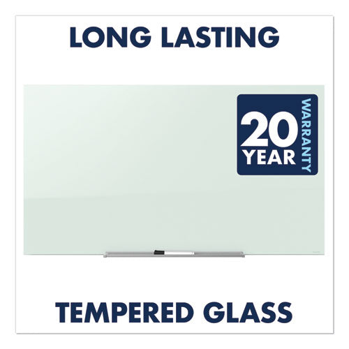 Quartet® Invisamount Magnetic Glass Marker Board, Frameless, 74" X 42", White Surface freeshipping - TVN Wholesale