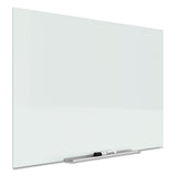 Quartet® Invisamount Magnetic Glass Marker Board, Frameless, 74" X 42", White Surface freeshipping - TVN Wholesale