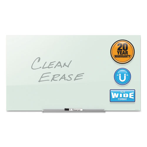 Quartet® Invisamount Magnetic Glass Marker Board, Frameless, 85" X 48", White Surface freeshipping - TVN Wholesale