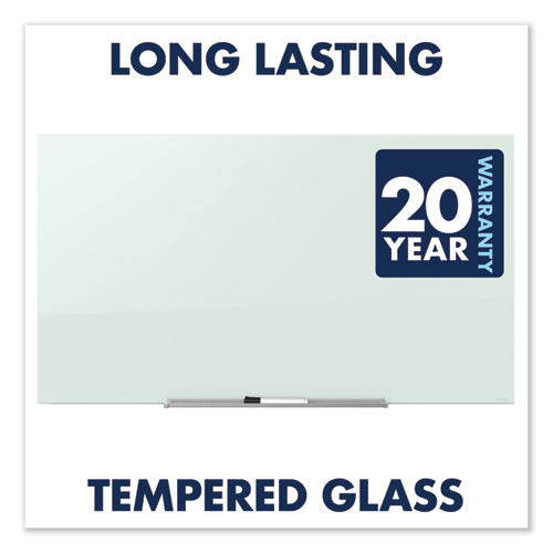Quartet® Invisamount Magnetic Glass Marker Board, Frameless, 85" X 48", White Surface freeshipping - TVN Wholesale
