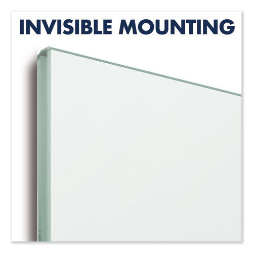 Quartet® Invisamount Magnetic Glass Marker Board, Frameless, 85" X 48", White Surface freeshipping - TVN Wholesale