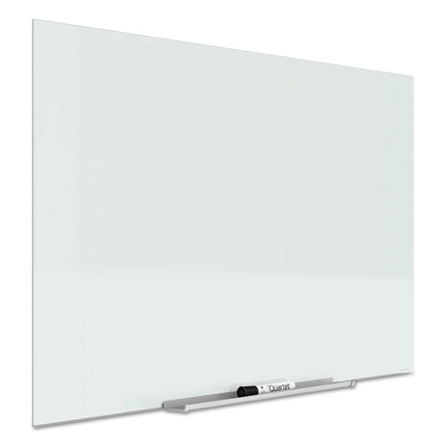 Quartet® Invisamount Magnetic Glass Marker Board, Frameless, 85" X 48", White Surface freeshipping - TVN Wholesale