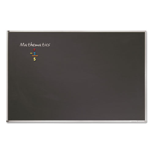 Quartet® Porcelain Black Chalkboard With Aluminum Frame, 48 X 96, Silver freeshipping - TVN Wholesale