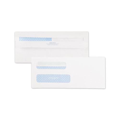 Quality Park™ Double Window Redi-seal Security-tinted Envelope, #9, Commercial Flap, Redi-seal Closure, 3.88 X 8.88, White, 500-box freeshipping - TVN Wholesale
