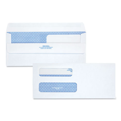 Quality Park™ Double Window Redi-seal Security-tinted Envelope, #8 5-8, Commercial Flap, Redi-seal Closure, 3.63 X 8.63, White, 250-carton freeshipping - TVN Wholesale
