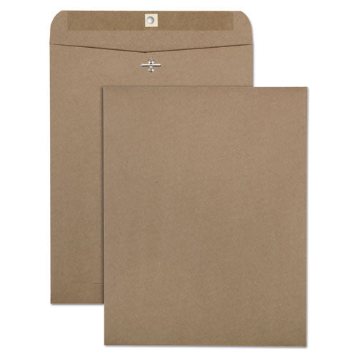 Quality Park™ Brown Kraft Clasp Envelope, #90, Square Flap, Clasp-gummed Closure, 9 X 12, Brown Kraft, 100-box freeshipping - TVN Wholesale