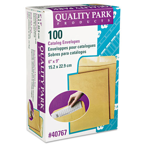 Quality Park™ Catalog Envelope, #1, Square Flap, Gummed Closure, 6 X 9, Brown Kraft, 100-box freeshipping - TVN Wholesale