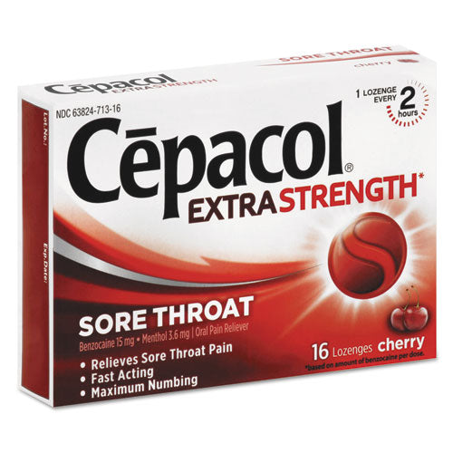 Cepacol® Exta Strength Sore Throat Lozenge, Cherry, 16-box, 24 Boxes-carton freeshipping - TVN Wholesale