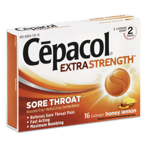 Cepacol® Extra Strength Sore Throat Lozenges, Honey Lemon, 16 Lozenges-box, 24 Box-carton freeshipping - TVN Wholesale