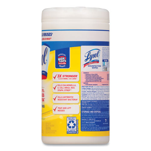 LYSOL® Brand Disinfecting Wipes, 7 X 7.25, Lemon And Lime Blossom, 80 Wipes-canister freeshipping - TVN Wholesale