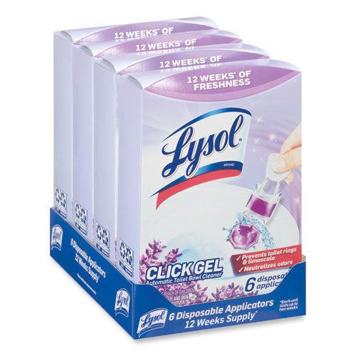 LYSOL® Brand Click Gel Automatic Toilet Bowl Cleaner, Lavender Fields, 6-box, 4 Boxes-carton freeshipping - TVN Wholesale