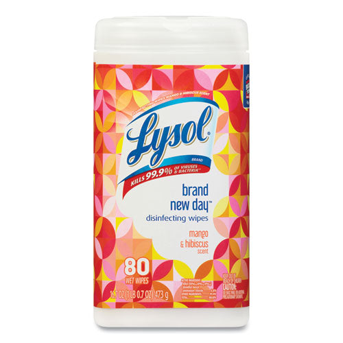 LYSOL® Brand Disinfecting Wipes, 7 X 7.25, Mango And Hibiscus, 80 Wipes-canister, 6 Canisters-carton freeshipping - TVN Wholesale