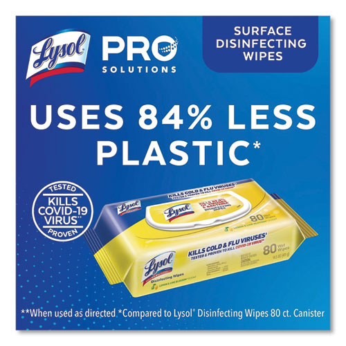 LYSOL® Brand Disinfecting Wipes Flatpacks, 6.69 X 7.87, Lemon And Lime Blossom, 80 Wipes-flat Pack freeshipping - TVN Wholesale