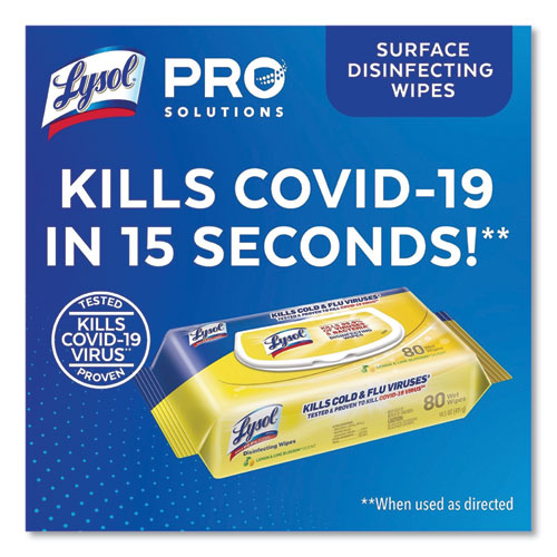 LYSOL® Brand Disinfecting Wipes Flatpacks, 6.69 X 7.87, Lemon And Lime Blossom, 80 Wipes-flat Pack freeshipping - TVN Wholesale