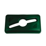 Rubbermaid® Commercial Slim Jim Single Stream Recycling Top For Slim Jim Containers, 12.1w X 21d X 2.75h, Dark Green freeshipping - TVN Wholesale