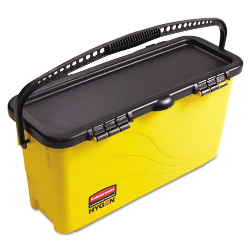 Rubbermaid® Commercial HYGEN™ Hygen Top Down Charging Bucket, Yellow-black freeshipping - TVN Wholesale
