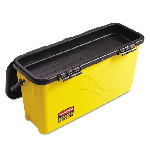 Rubbermaid® Commercial HYGEN™ Hygen Top Down Charging Bucket, Yellow-black freeshipping - TVN Wholesale