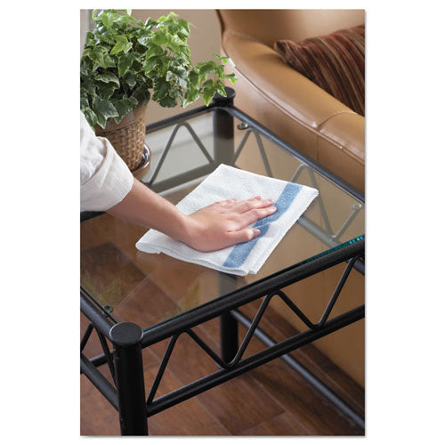 Rubbermaid® Commercial HYGEN™ Hygen Sanitizer Safe Microfiber Cloth, 16 X 19, White-blue, 24-pack freeshipping - TVN Wholesale