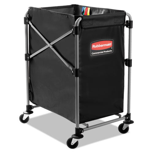 Rubbermaid® Commercial Collapsible X-cart, Steel, Four Bushel Cart, 20.33w X 24.1d X 34h, Black-silver freeshipping - TVN Wholesale