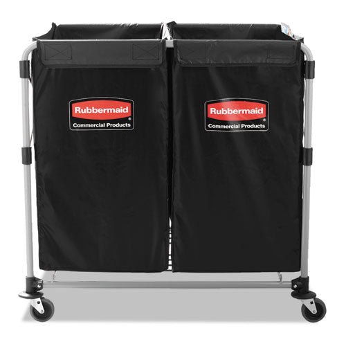 Rubbermaid® Commercial Collapsible X-cart, Steel, 2 To 4 Bushel Cart, 24.1w X 35.7d X 34h, Black-silver freeshipping - TVN Wholesale