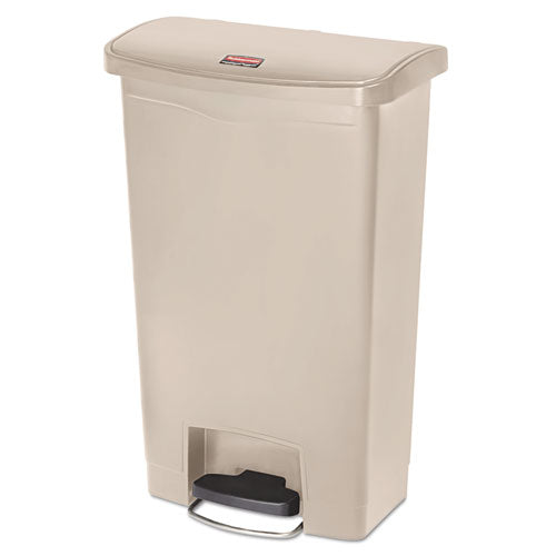Rubbermaid® Commercial Slim Jim Resin Step-on Container, Front Step Style, 13 Gal, Beige freeshipping - TVN Wholesale