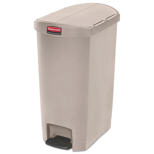 Rubbermaid® Commercial Slim Jim Resin Step-on Container, End Step Style, 13 Gal, Beige freeshipping - TVN Wholesale