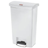 Rubbermaid® Commercial Slim Jim Resin Step-on Container, Front Step Style, 13 Gal, White freeshipping - TVN Wholesale