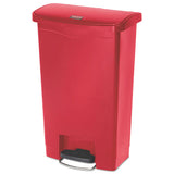 Rubbermaid® Commercial Slim Jim Resin Step-on Container, Front Step Style, 13 Gal, Red freeshipping - TVN Wholesale