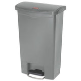 Rubbermaid® Commercial Slim Jim Resin Step-on Container, Front Step Style, 13 Gal, Gray freeshipping - TVN Wholesale