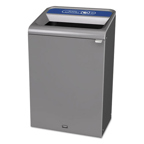 Rubbermaid® Commercial Configure Indoor Recycling Waste Receptacle, 33 Gal, Gray, Mixed Recycling freeshipping - TVN Wholesale