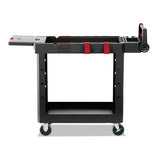 Rubbermaid® Commercial Heavy Duty Adaptable Utility Cart, 2 Shelves, 17.8w X 46.2d X 36h, Black freeshipping - TVN Wholesale