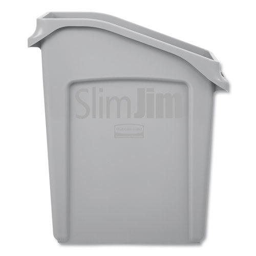 Rubbermaid® Commercial Slim Jim Under-counter Container, 13 Gal, Polyethylene, Gray freeshipping - TVN Wholesale