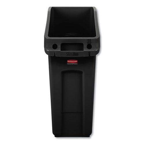 Rubbermaid® Commercial Slim Jim Under-counter Container, 13 Gal, Polyethylene, Black freeshipping - TVN Wholesale