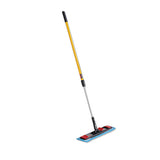 Rubbermaid® Commercial Adaptable Flat Mop Kit, 19.5 X 5.5 Blue Microfiber Head, 48" To 72" Yellow Aluminum Handle freeshipping - TVN Wholesale