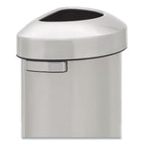 Rubbermaid® Commercial Refine Series Waste Receptacle, Half-round, 16 Gal, Stainless Steel, Silver freeshipping - TVN Wholesale