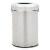 Rubbermaid® Commercial Refine Series Waste Receptacle, Half-round, 16 Gal, Stainless Steel, Silver freeshipping - TVN Wholesale