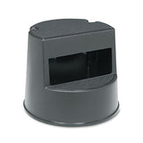 Rubbermaid® Commercial Rolling Step Stool, Curved Design, 2-step, Retracting Casters, 16 Dia. X 13.5h, Black freeshipping - TVN Wholesale