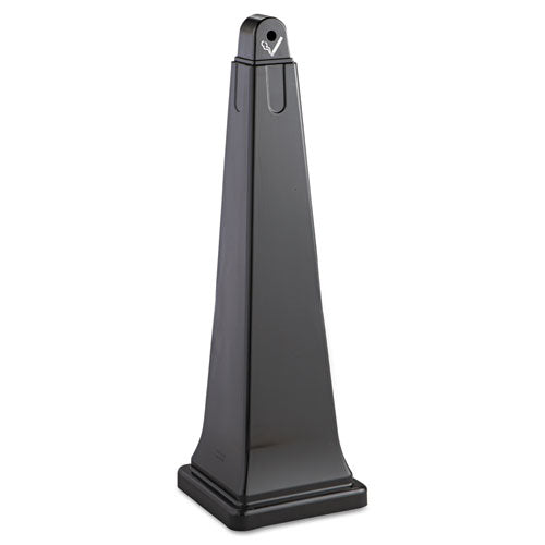 Rubbermaid® Commercial Groundskeeper Cigarette Waste Collector, Pyramid, 1 Gal, Plastic-steel, Black freeshipping - TVN Wholesale