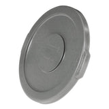 Rubbermaid® Commercial Round Flat Top Lid, For 10 Gal Round Brute Containers, 16" Diameter, Gray freeshipping - TVN Wholesale