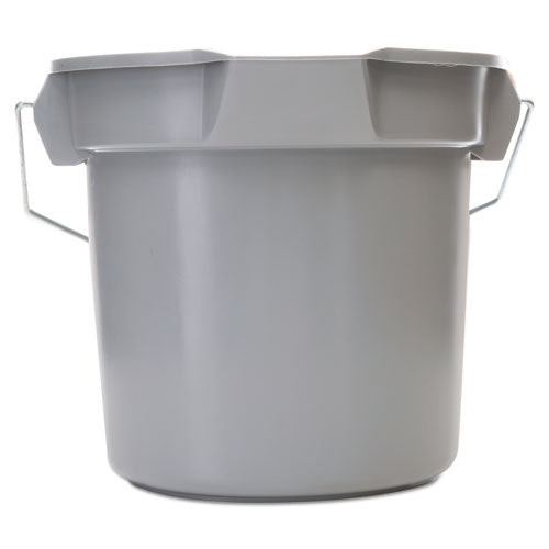Rubbermaid® Commercial 14 Quart Round Utility Bucket, 12" Diameter X 11 1-4"h, Gray Plastic freeshipping - TVN Wholesale
