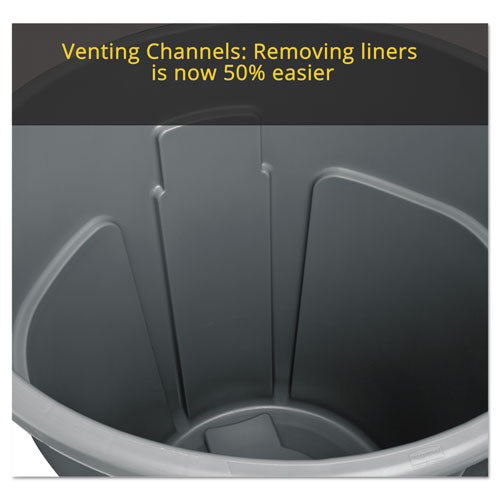 Rubbermaid® Commercial Round Brute Container, Plastic, 20 Gal, Yellow freeshipping - TVN Wholesale