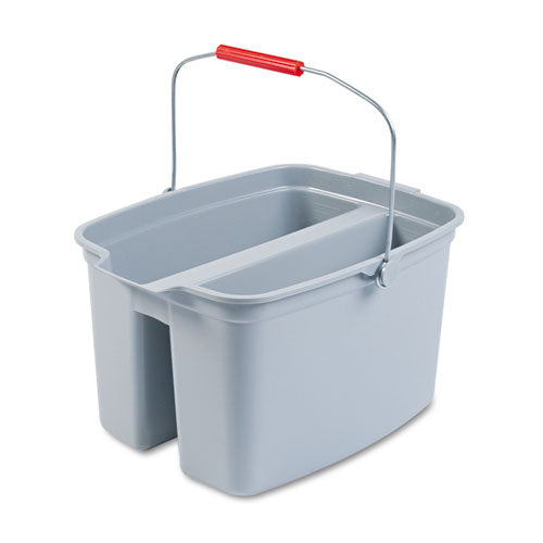 Rubbermaid® Commercial 19 Quart Double Utility Pail, 18 X 14 1-2 X 10, Gray Plastic freeshipping - TVN Wholesale