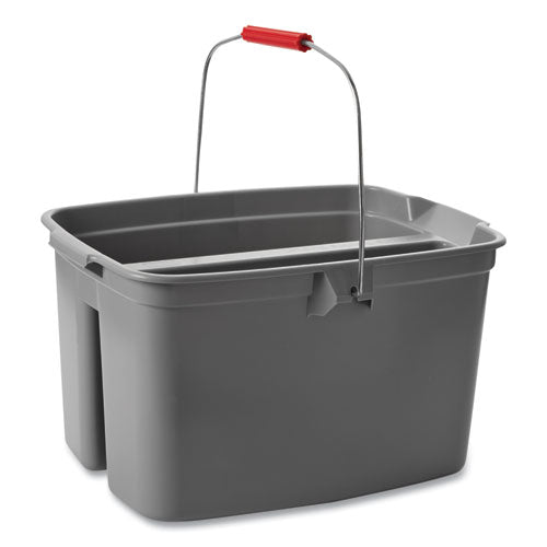 Rubbermaid® Commercial 19 Quart Double Utility Pail, 18 X 14 1-2 X 10, Gray Plastic freeshipping - TVN Wholesale