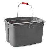 Rubbermaid® Commercial 19 Quart Double Utility Pail, 18 X 14 1-2 X 10, Gray Plastic freeshipping - TVN Wholesale