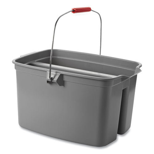 Rubbermaid® Commercial 19 Quart Double Utility Pail, 18 X 14 1-2 X 10, Gray Plastic freeshipping - TVN Wholesale