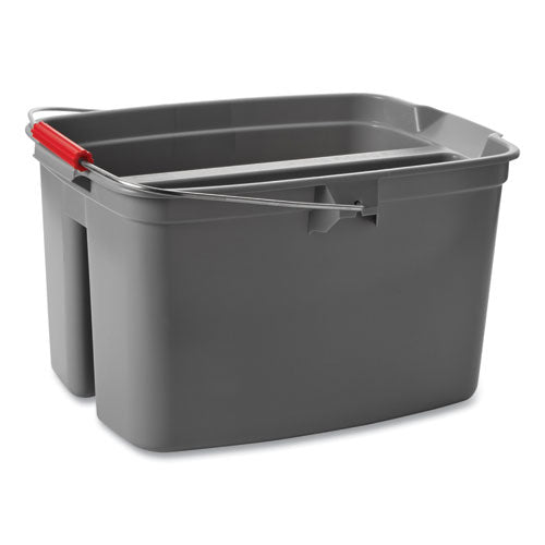 Rubbermaid® Commercial 19 Quart Double Utility Pail, 18 X 14 1-2 X 10, Gray Plastic freeshipping - TVN Wholesale